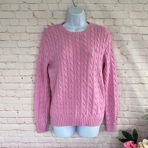 90’s Ralph Lauren Vintage BARBIECORE cable knit crew neck sweater size large